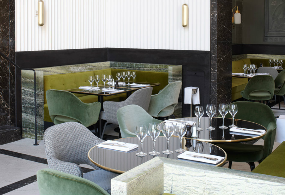Monsieur Bleu Restaurant at The Palais de Tokyo in Paris, France.  Design  bar restaurant, Intérieur de restaurant, Design intérieur restaurant